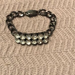 Chico’s SPARKLY gunmetal and rhinestone bracelet